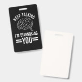 保話す引用文ギフトの診断おもしろい中 バッジ (正面＆裏面)