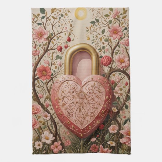保護されたハート キッチンタオル (縦)