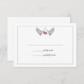 保護された威厳のあるハート結婚の応答カード 出欠カード (正面/裏面)