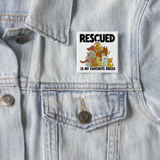 保護された犬と猫は私のお気に入りの種 缶バッジ (インサイチュ)