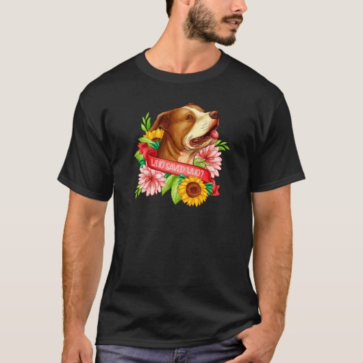 保護しよう買い物するな 動物 ピットブル 愛犬家 保護犬 Tシャツ (正面)