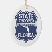 保護し、役立つフロリダの州警察官 セラミックオーナメント (右)