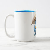 保護する父鳥のコーヒーマグ ツートーンマグカップ (左)