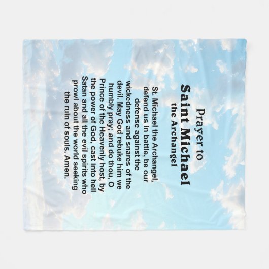 保護と勇気のためのカトリック祈りの言葉 フリースブランケット (正面(横))