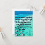 保護と平和のフラットグリーティングカードのための祈りの言葉 カード (正面/裏面インサイチュ)