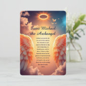 保護と強度セントマイケル祈りの言葉カード (スタンド正面)