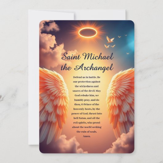 保護と強度セントマイケル祈りの言葉カード (正面)