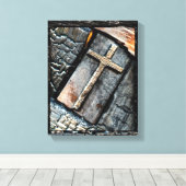 保護の十字 キャンバスプリント (インサイチュ (ウッドフロア))