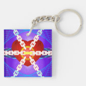 保護の損傷したハートキーチェーン キーホルダー (裏面)