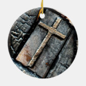 保護の治療手及び十字 セラミックオーナメント (裏面)