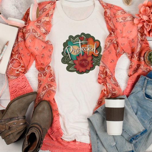 保護はっきりしたかわいらしフローラTシャツ Tシャツ