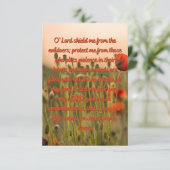 保護シールドのフラットグリーティングのための祈りの言葉 カード (スタンド正面)