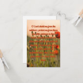 保護シールドのフラットグリーティングのための祈りの言葉 カード (正面/裏面インサイチュ)