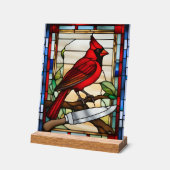 保護ステンドグラスのインスパイア（鳥）ショウジョウコウカンチョウ アクリルサイン (傾斜)