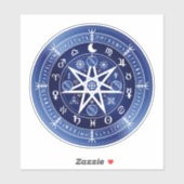 保護ビニールの青と白のマンダラのシンボル シール (シート)