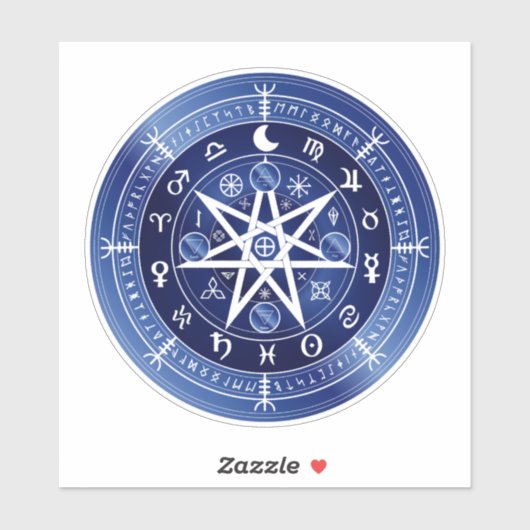 保護ビニールの青と白のマンダラのシンボル シール (シート)