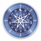 保護ビニールの青と白のマンダラのシンボル シール (正面)