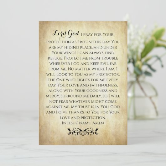 保護フラットカード用クリスチャン祈りの言葉 (スタンド正面)
