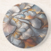 保護プリント銀杏の葉柄スクラッチ コースター (正面)