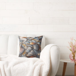 保護プリント銀葉模様 クッション