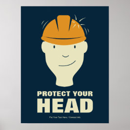 保護ヘッドワークの安全レトロ ポスター