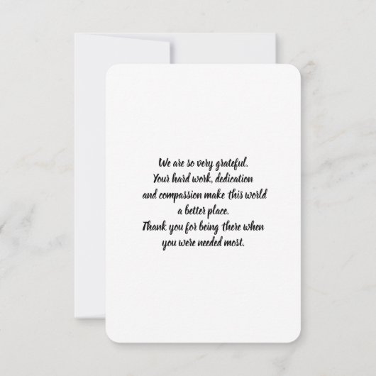 保護マスクを着けたかわいい青クマのナース サンキューカード (裏面)