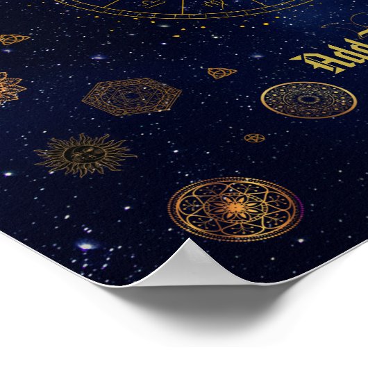 保護マンダラウィッチの魔法の異教の記号 ポスター (角)