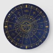 保護マンダラウィッチの魔法の異教の記号 ラージ壁時計 (正面)