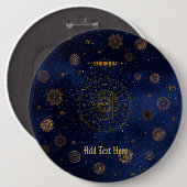 保護マンダラウィッチの魔法の異教の記号 缶バッジ (正面&裏面)