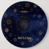 保護マンダラウィッチの魔法の異教の記号 缶バッジ (正面)