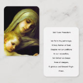 保護ヴァージンMary祈りの言葉カード 名刺 (正面/裏面)