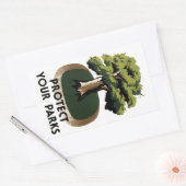 保護公園 長方形シール (封筒)