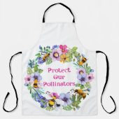 保護受粉ミツバチ花 エプロン (正面)
