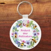 保護受粉ミツバチ花 キーホルダー (裏面)