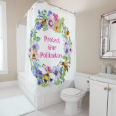 保護受粉ミツバチ花 シャワーカーテン (インサイチュ)