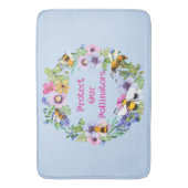 保護受粉ミツバチ花 バスマット (正面縦)