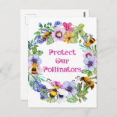 保護受粉ミツバチ花 ポストカード (正面/裏面)