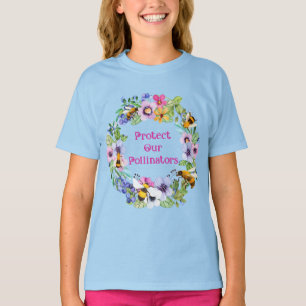 保護受粉ミツバチ花 Tシャツ