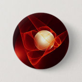 保護君の抽象芸術モダン赤フラクタル・アート 缶バッジ (正面)