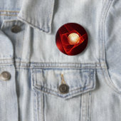 保護君の抽象芸術モダン赤フラクタル・アート 缶バッジ (インサイチュ)