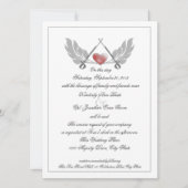 保護威厳のあるされたハート結婚の 招待状 (正面)