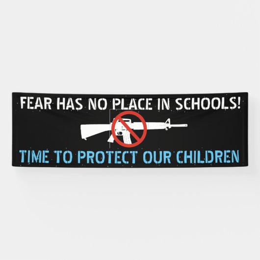 保護子ども用アンチ銃旗 横断幕 (横)