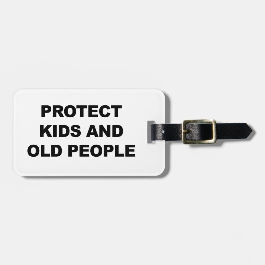 保護子供と老人 ラゲッジタグ (正面横)