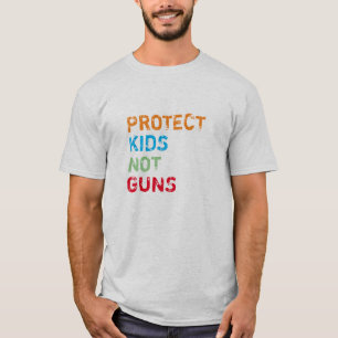 保護子供非銃色の違うタイポグラフィ Tシャツ