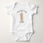 保護家族の犬 ベビーボディスーツ (正面)