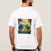 「保護我々の野生動物」 – 保護の呼び掛け Tシャツ (裏面)