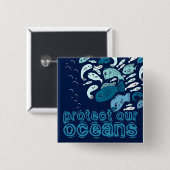 保護海ブルーフィッシュボタン 缶バッジ (正面&裏面)