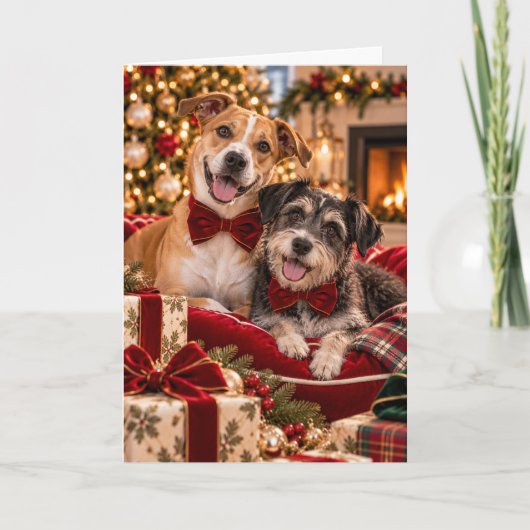 保護犬のクリスマスカード カード (正面)
