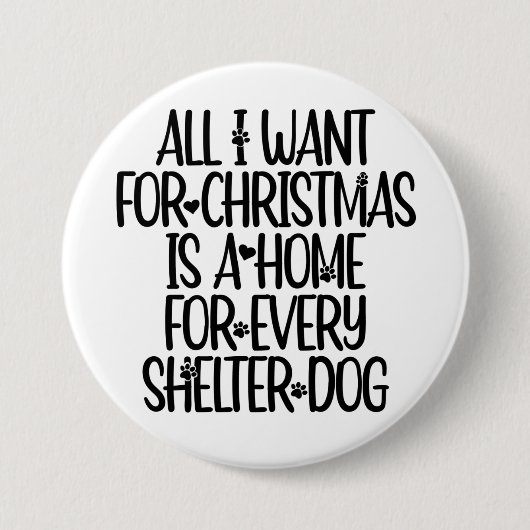 保護犬のクリスマスボタン 缶バッジ (正面)