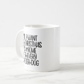 保護犬のクリスマスマグ コーヒーマグカップ (正面左)